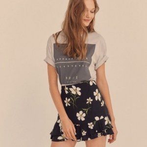 Kimchi Blue Floral Black Mini Skirt